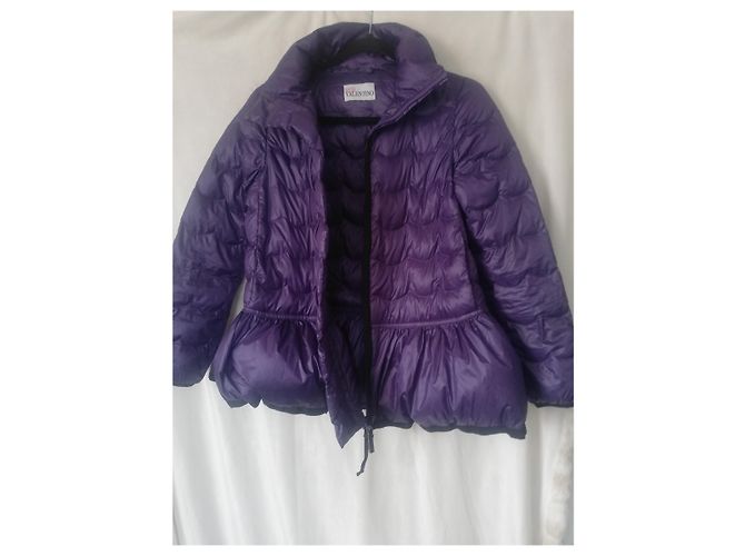 Red Valentino Steppjacke mit Rüschen Lavendel Nylon - Ansicht 2