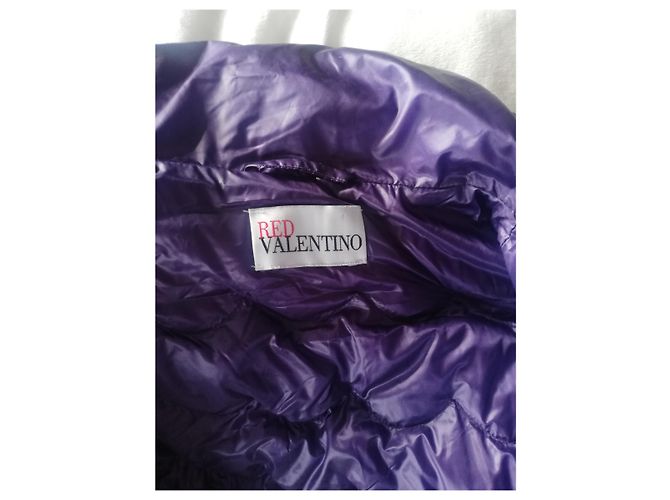Red Valentino Steppjacke mit Rüschen Lavendel Nylon - Ansicht 6