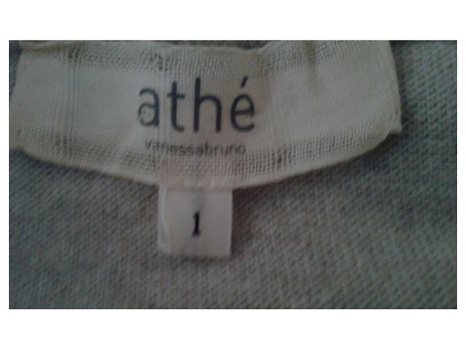 Vanessa Bruno Athe T Kleid Beige Wolle Gestreift Lurex - Ansicht 5