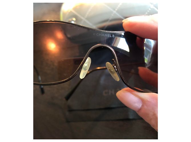 Cambon Chanel Mask Sunglasses Black Steel - view 3
