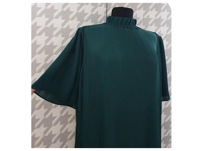 Vestido plisado verde Samsoe & Samsoe Talla M - vista 2