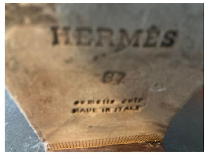Hermès Bardigiano Stiefel Leder und H Panama Canvas caramel Karamell - Ansicht 6
