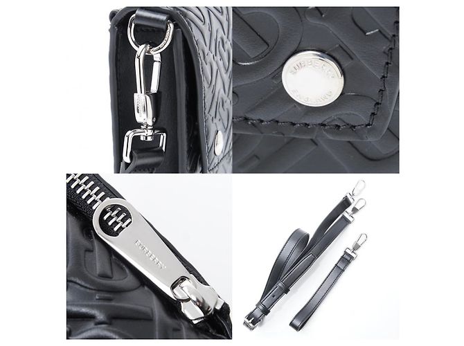 NUOVA BORSA A TRACOLLA IN PELLE BURBERRY CON MONOGRAMMA MISTO Nero - vista 4