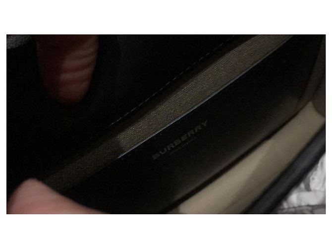 NUOVA BORSA A TRACOLLA IN PELLE BURBERRY CON MONOGRAMMA MISTO Nero - vista 7
