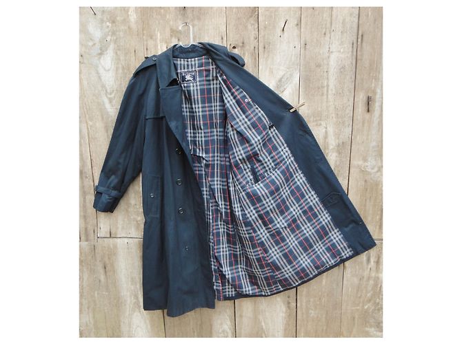 trench da uomo vintage Burberry 54 Blu navy - vista 3