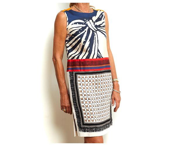 Vionnet Seidenschal Kleid fr36/38 Mehrfarben - Ansicht 5