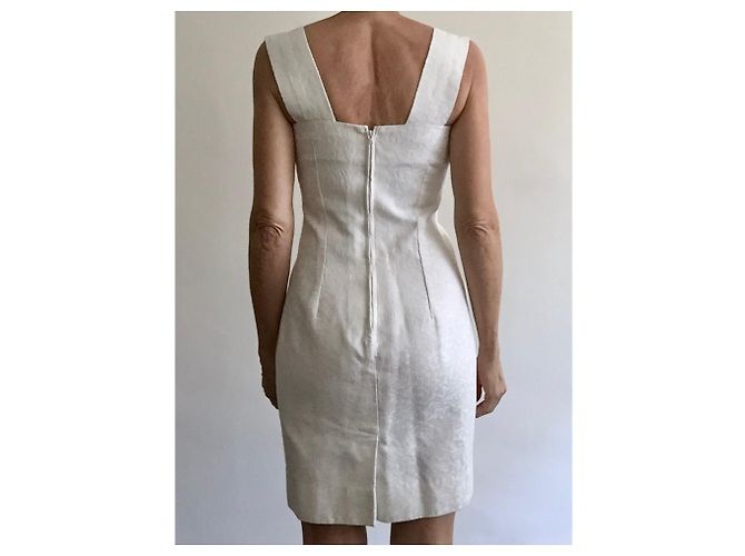 Autre Marque Vestido de piqué de algodón blanco - vista 5