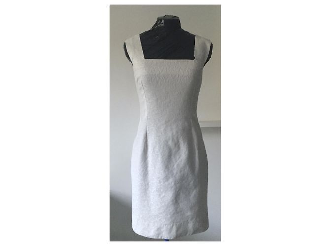 Autre Marque Vestido de piqué de algodón blanco - vista 8