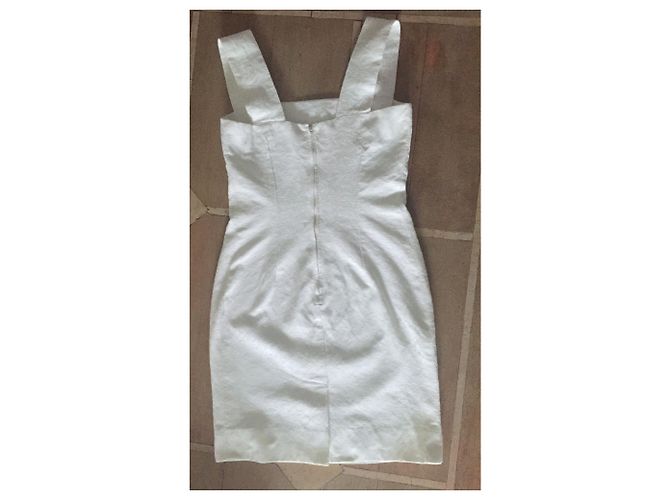 Autre Marque Vestido de piqué de algodón blanco - vista 10