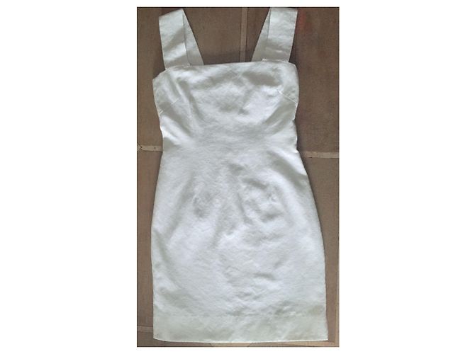 Autre Marque Vestido de piqué de algodón blanco - vista 11