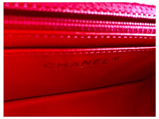 Ristampa Chanel 2.55 Mini borsa, rosso e oro lucido hw - vista 5