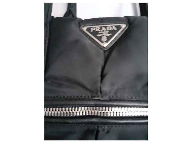 Borsa da viaggio Prada in nylon trapuntato nero - vista 5