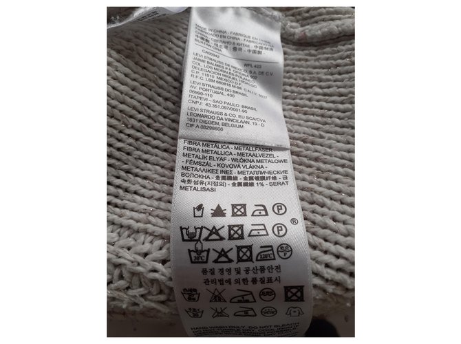 Pull en coton côtelé Levi's Eggshell Blanc cassé - vue 2