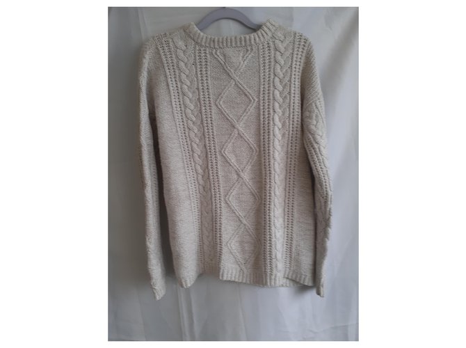 Pull en coton côtelé Levi's Eggshell Blanc cassé - vue 3