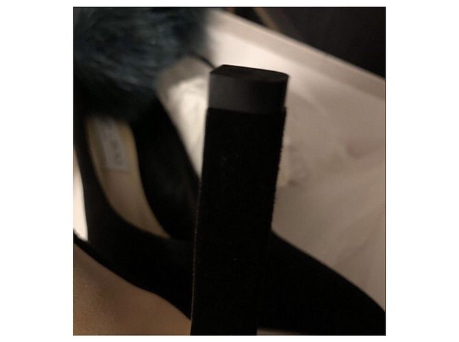 Jimmy Choo mit grünem abnehmbarem Fell Schwarz - Ansicht 2