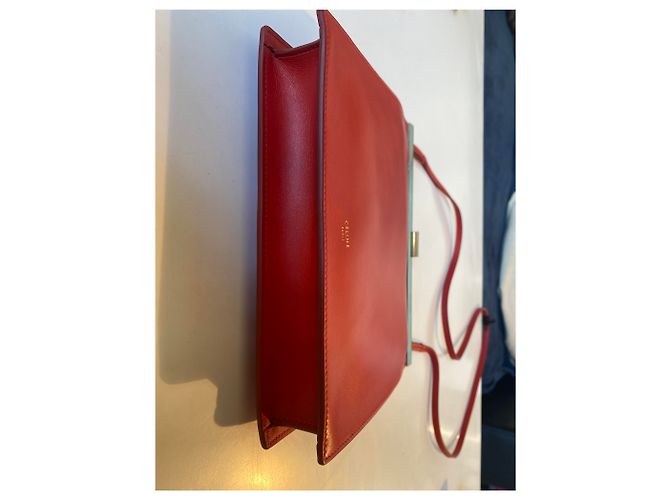Borsa a mano Céline Clasp in pelle rossa Rosso - vista 2