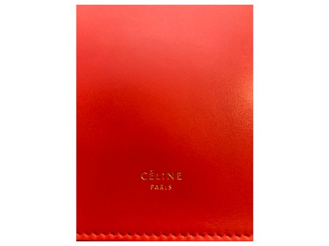 Borsa a mano Céline Clasp in pelle rossa Rosso - vista 3