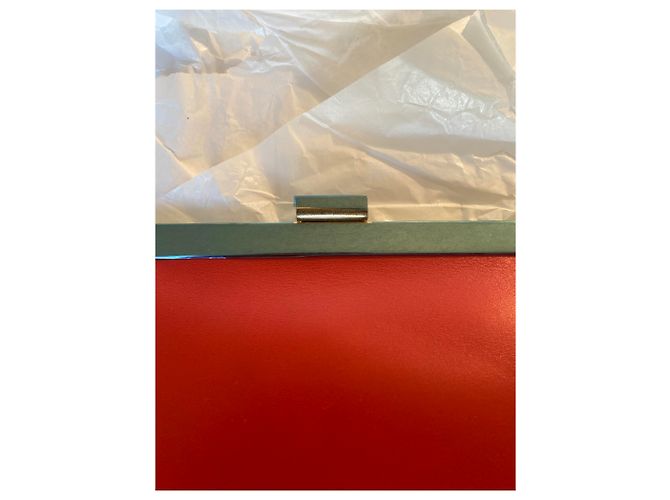 Borsa a mano Céline Clasp in pelle rossa Rosso - vista 5