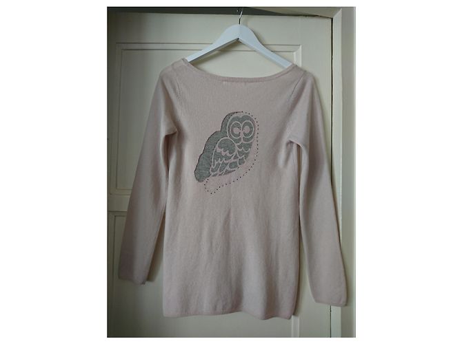 Berenice Woll und Kaschmir Pullover Beige Eulenmuster XS - Ansicht 2