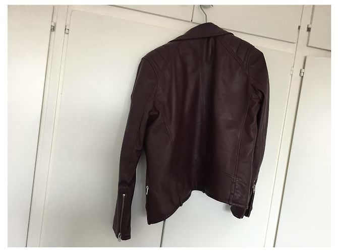 Iro Orome Bikerjacke aus Lammleder Dunkelrot Bordeaux - Ansicht 2
