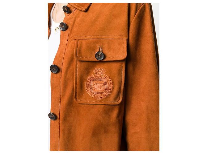 Giacca-camicia Etro in camoscio marrone - vista 4