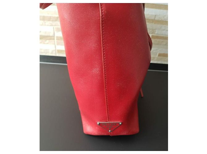 Prada Umhängetasche Einkaufstasche rot - Ansicht 9