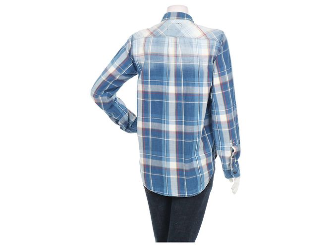 Camicia oversize scozzese Current Elliott Blu Cotone M - vista 2