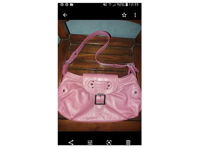 Idole Pochette Longchamp in pelle di agnello rosa - vista 2