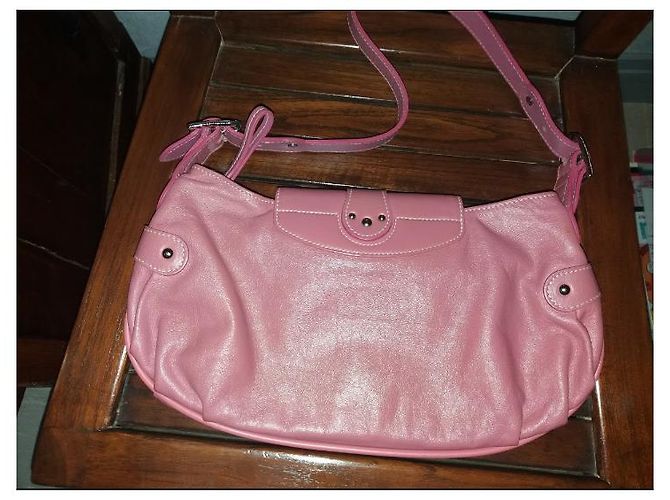 Idole Pochette Longchamp in pelle di agnello rosa - vista 4