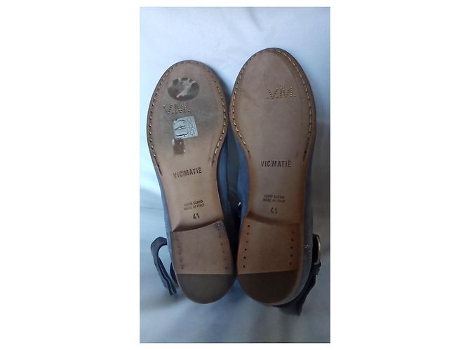 Stivaletti con borchie Vic Matié Grigio Blu Pelle di Cervo - vista 8