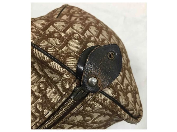 Dior 48h Handtasche braun und ecru Canvas Leder - Ansicht 2