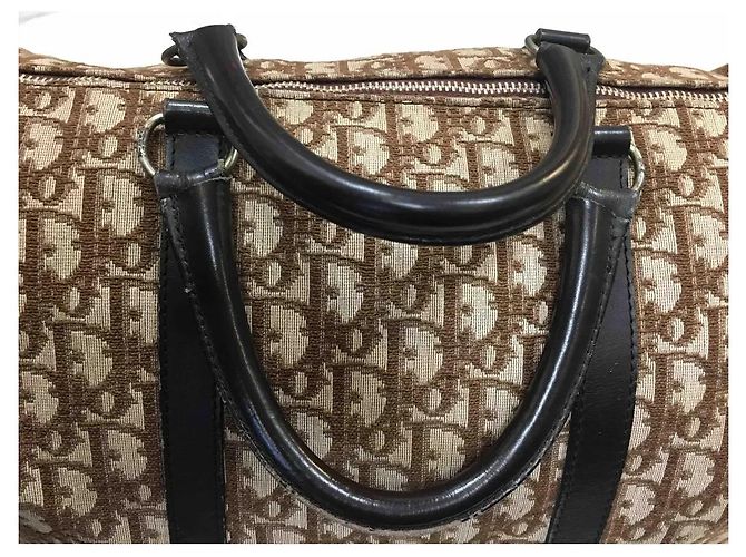 Dior 48h Handtasche braun und ecru Canvas Leder - Ansicht 3