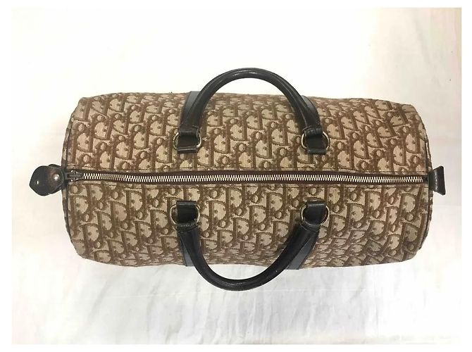 Dior 48h Handtasche braun und ecru Canvas Leder - Ansicht 4