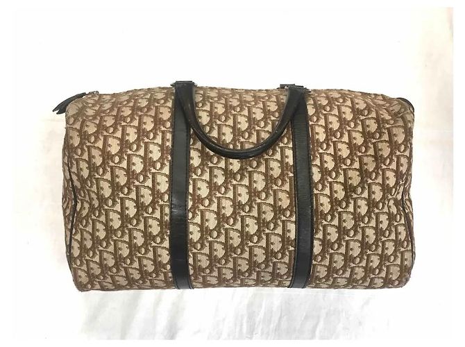Dior 48h Handtasche braun und ecru Canvas Leder - Ansicht 5