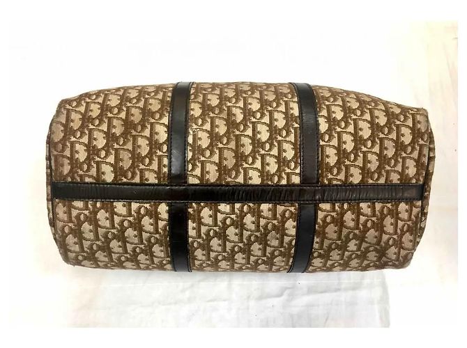 Dior 48h Handtasche braun und ecru Canvas Leder - Ansicht 6