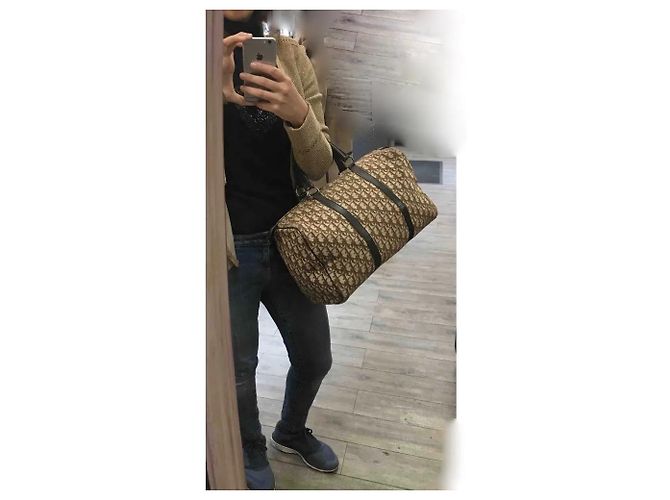 Dior 48h Handtasche braun und ecru Canvas Leder - Ansicht 9