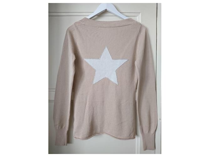Berenice Leinen Pullover Beige mit weißem Stern - Ansicht 2