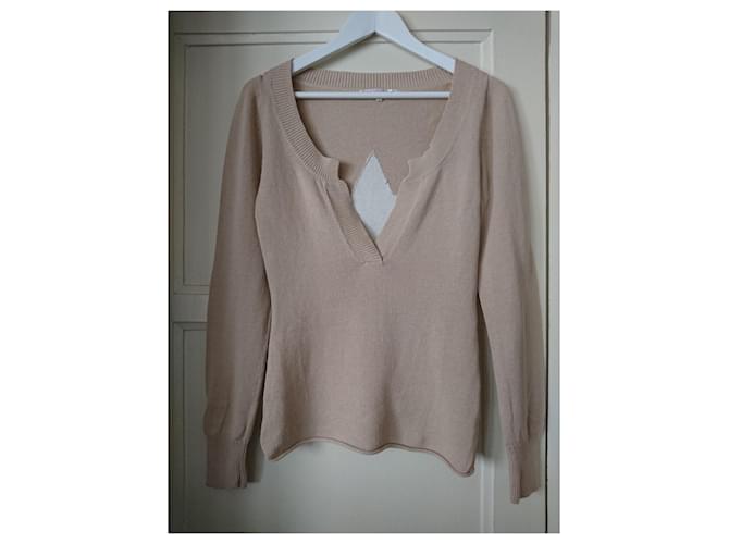 Berenice Leinen Pullover Beige mit weißem Stern - Ansicht 3