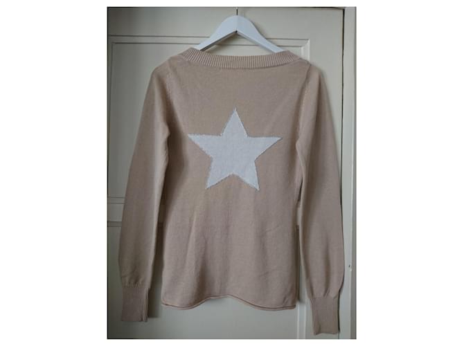 Berenice Leinen Pullover Beige mit weißem Stern - Ansicht 5