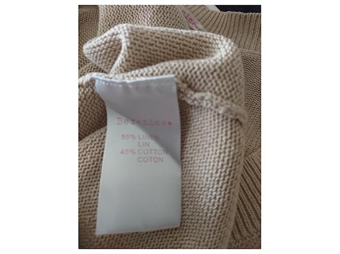 Berenice Leinen Pullover Beige mit weißem Stern - Ansicht 6