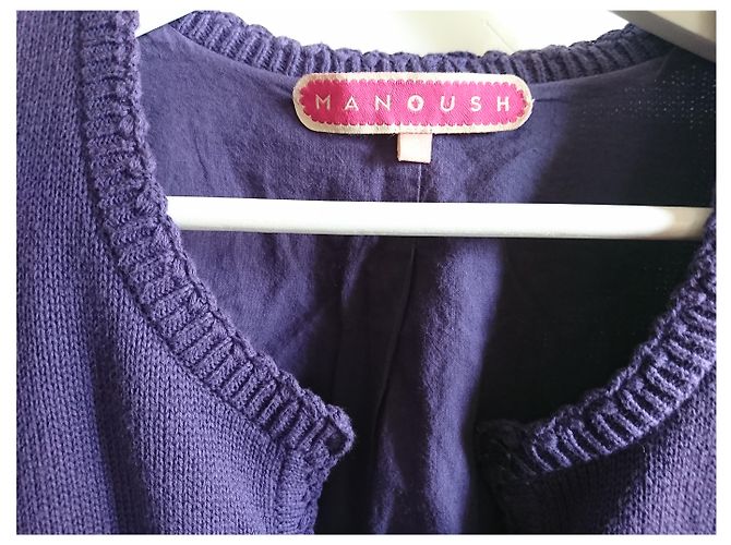 Manoush Weste aus Baumwolle Lila mit Blumenrelief - Ansicht 3