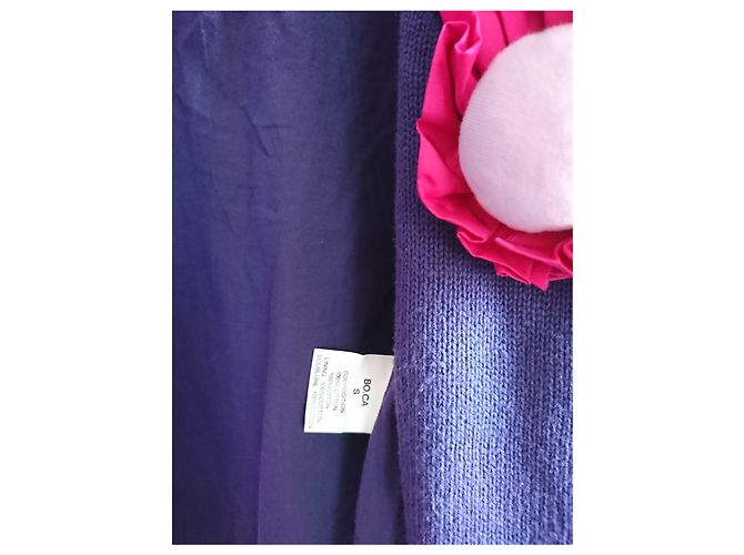 Manoush Weste aus Baumwolle Lila mit Blumenrelief - Ansicht 4