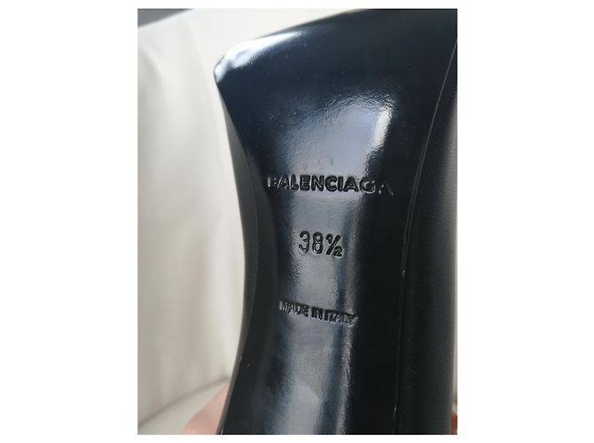 Décolleté Balenciaga in pelle nera 12cm Nero - vista 3