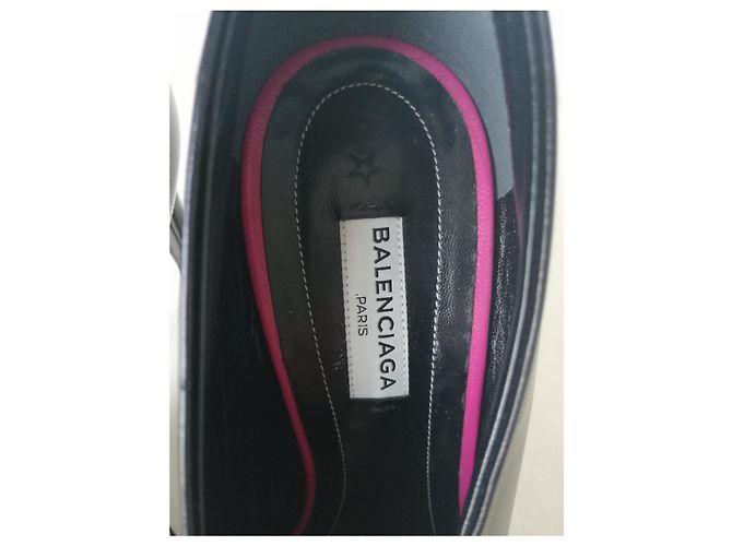 Décolleté Balenciaga in pelle nera 12cm Nero - vista 4