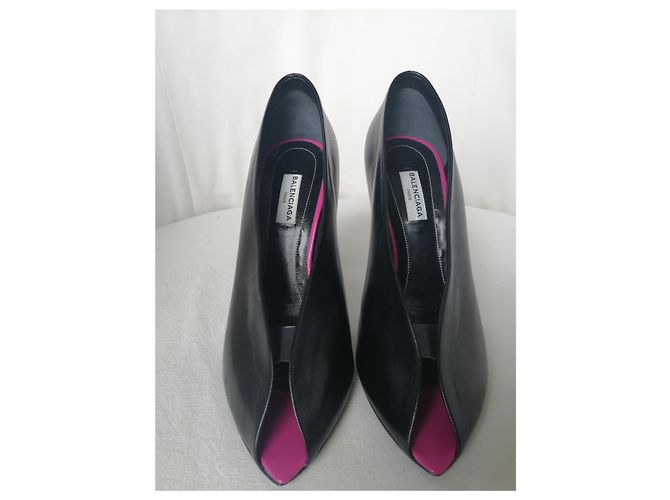 Décolleté Balenciaga in pelle nera 12cm Nero - vista 8