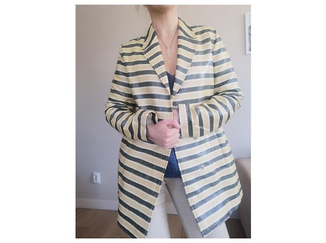Cappotto Blazer Max & Co Beige in Cotone - vista 6