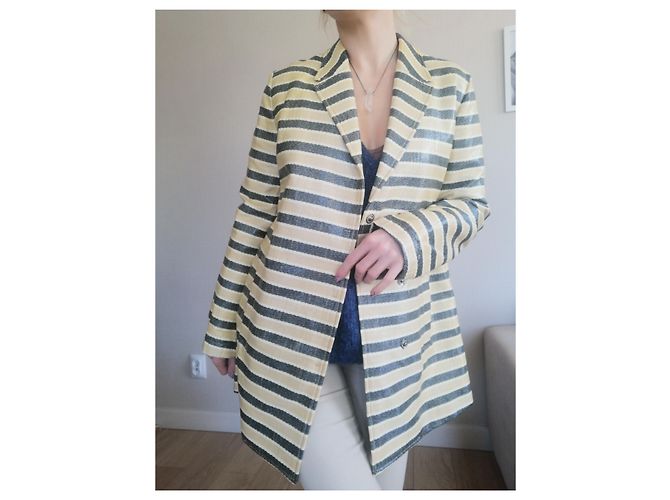 Cappotto Blazer Max & Co Beige in Cotone - vista 7