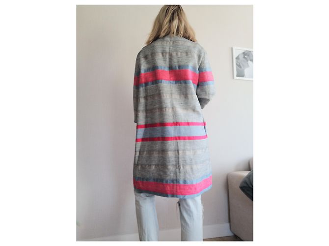 Cappotto Max & Co Grigio in Lino e Cotone - vista 3