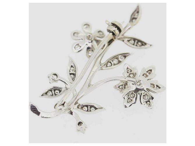Autre Marque Spilla Margherita con Diamanti Oro Bianco 750 Argento - vista 2