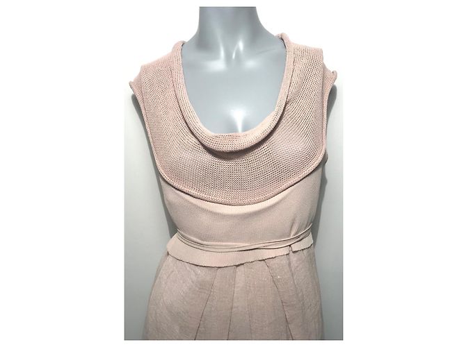 Autre Marque Abito Créa Concept in lino e viscosa rosa - vista 11